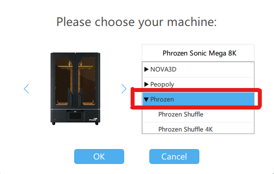 3D-printing parameters for the Phrozen Sonic Mega 8K